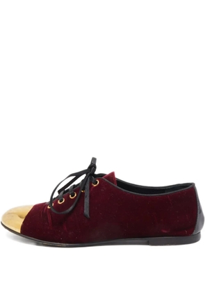 Giuseppe Zanotti Vintage lace-up velvet cap-toe shoes - Red