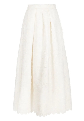 Sachin & Babi Pyaar floral-appliqué full skirt - White