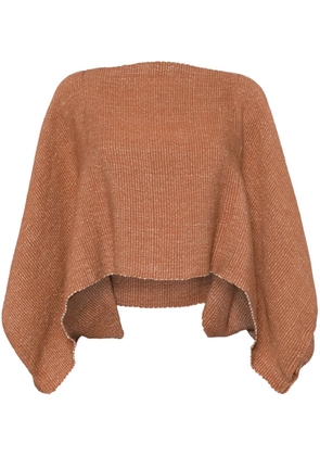 VOZ cropped cotton cape - Brown
