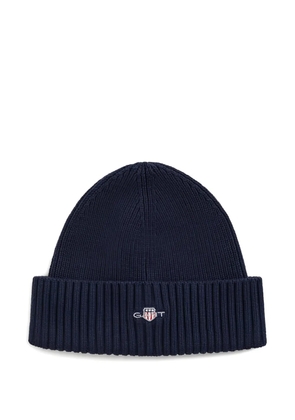 Gant logo cotton-blend beanie - Blue