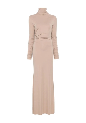 A.M.G. ruched-detailed maxi dress - Brown