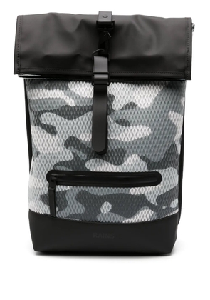 Rains camouflage-print textured backpack - Black