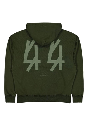44 LABEL GROUP logo-print kangaroo-pocket hoodie - Green