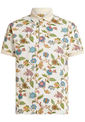 ETRO floral-print polo shirt - White