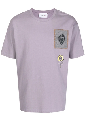 Ports V patch-detail short-sleeved T-shirt - Purple
