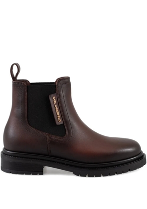 Karl Lagerfeld elastic-panel leather boots - Brown