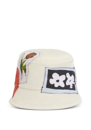 Marni appliqué-patch bucket hat - White