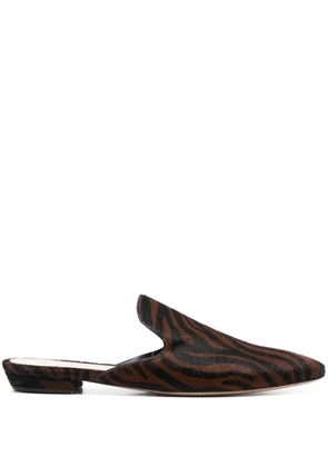 Gianvito Rossi zebra-print slippers - Brown