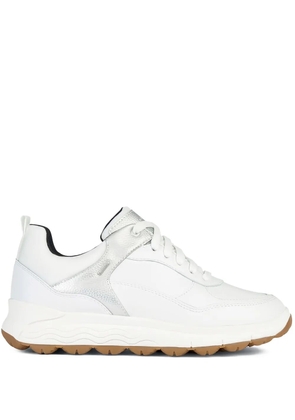Geox Spherica 4x4 metallic-panel leather sneakers - White