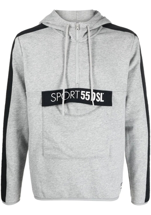 Diesel logo-print cotton hoodie - Grey