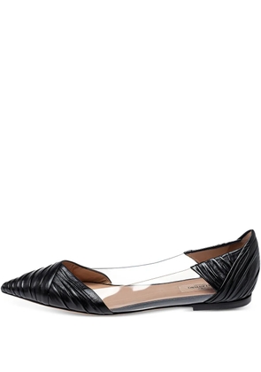 Valentino Garavani Pre-Owned leather draped flats - Black