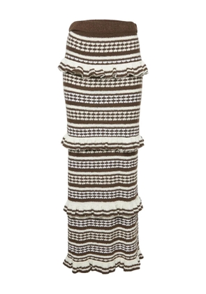 Tularosa Kaely striped ruffle maxi skirt - Brown