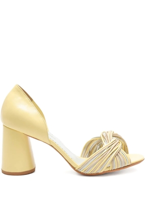 Sarah Chofakian Colagem knotted heeled sandals - Yellow