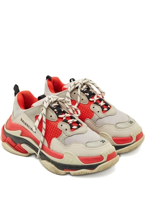 Balenciaga Pre-Owned Triple S leather panelled sneakers - Neutrals