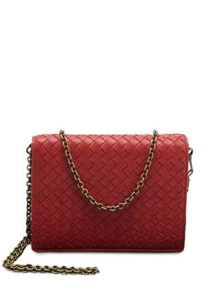 Bottega Veneta Pre-Owned Intrecciato chain-strap shoulder bag - Red