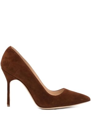 Manolo Blahnik 100mm suede pumps - Brown