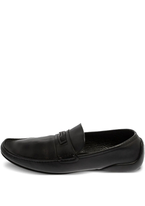 Versace Pre-Owned Greca-detailed loafers - Black