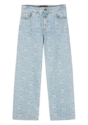 Just Cavalli jacquard-pattern straight-leg jeans - Blue