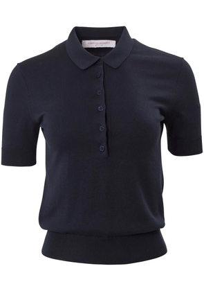 Carolina Herrera silk-cotton knitted polo shirt - Blue