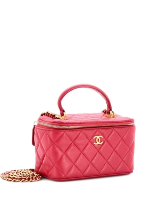 CHANEL Pre-Owned Classic Top Handle Vanity Case with Chain Quilted Lambskin Small crossbody bag - Pink