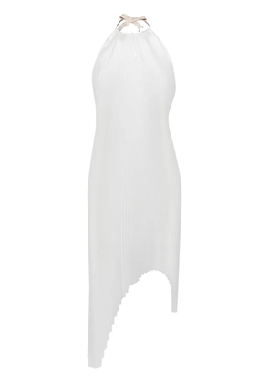 Shanshan Ruan asymmetric pleated midi dress - Neutrals