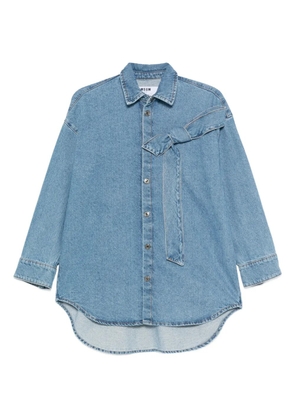 MSGM bow-detail denim shirt - Blue