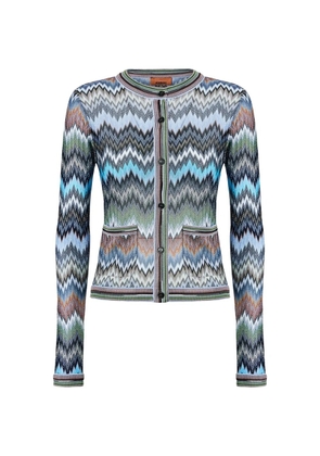 Missoni button-fastening patch-pockets patterned cardigan - Blue