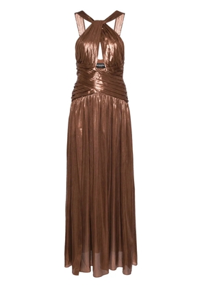 Retrofete Salem draped metallic gown - Brown