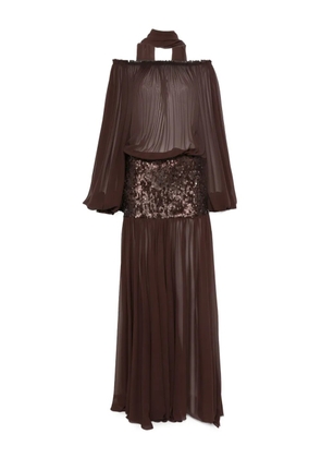 Atu Body Couture sequin-embellished off-shoulder dress - Brown
