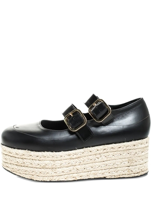 Marni Pre-Owned double-buckle platform espadrille - Black
