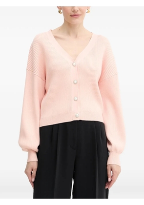 GUESS USA pearl-button long-sleeves cardigan - Pink