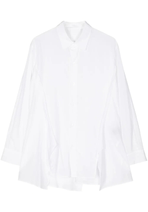 Yohji Yamamoto draped long-sleeve shirt - White