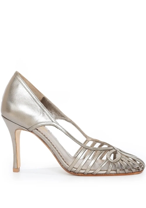 Sarah Chofakian 75mm Ghyph pumps - Silver