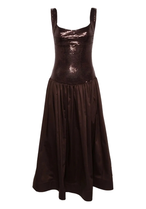 Atu Body Couture corset-detail flared gown - Brown