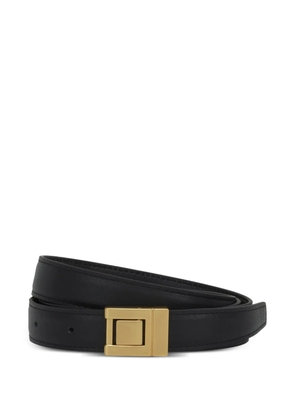 POTAMY square-buckle leather belt - Black