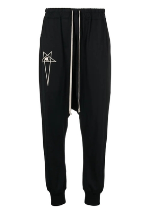 Rick Owens X Champion logo-embroidered drop-crotch track pants - Black