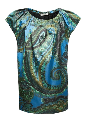 Stella McCartney Pre-Owned paisley-print satin mini dress - Blue