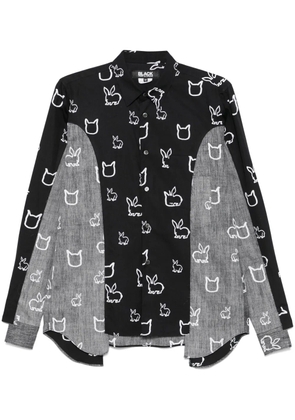 Black Comme Des Garçons graphic-print shirt