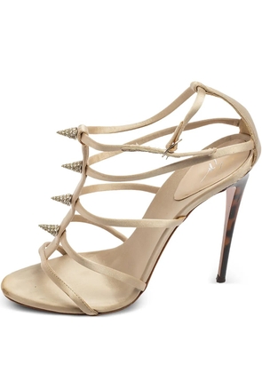 Gianvito Rossi pre-owned 115mm strappy studded sandals - Neutrals