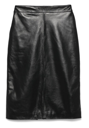 Manokhi leather midi skirt - Black