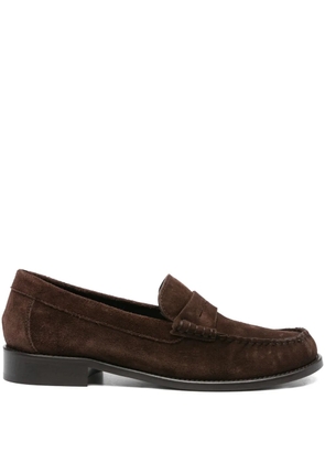 Paris Texas penny-strap suede loafers - Brown