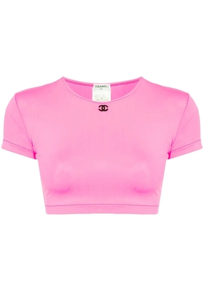 CHANEL Pre-Owned 1995 CC cropped T-shirt - Pink