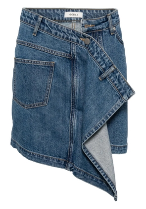 Goen.J asymmetric draped denim skirt - Blue