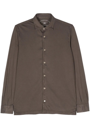 Fedeli long-sleeve cotton shirt - Brown