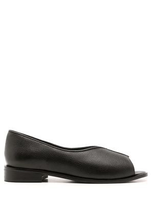 Studio Chofakian open-toe leather flats - Black