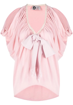 Lanvin Pre-Owned 2000s bow detail ruched blouse - Pink