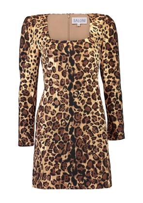 Saloni Shree long-sleeve mini dress - Neutrals