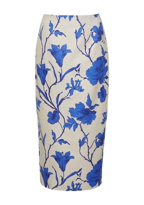 Cara Cara Sienna floral pencil skirt - White
