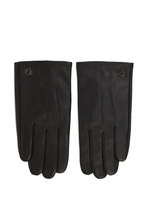 Karl Lagerfeld Jeans logo-plaque leather gloves - Black