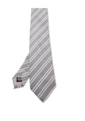 BOSS pre-owned striped silk tie - Grey